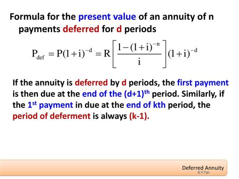 calculate present value of deferred annuity